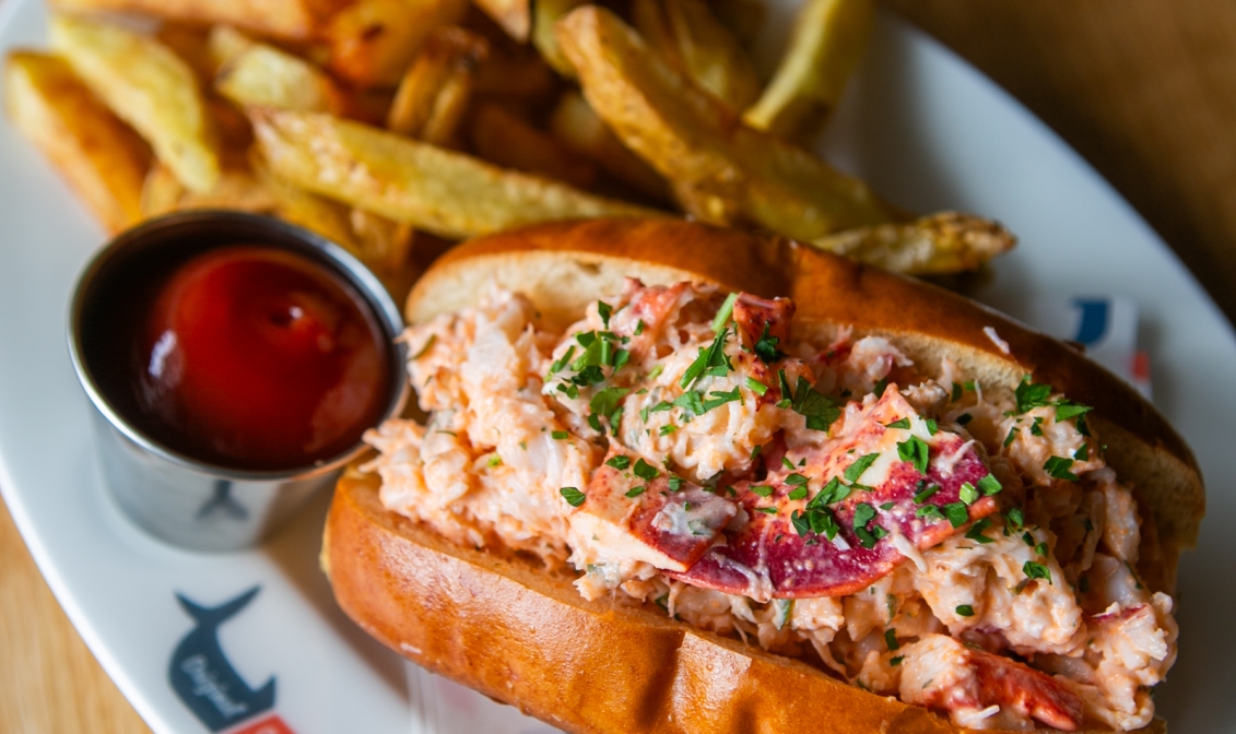 Lobster Roll and Fries Burlington Vermont Original Skiff