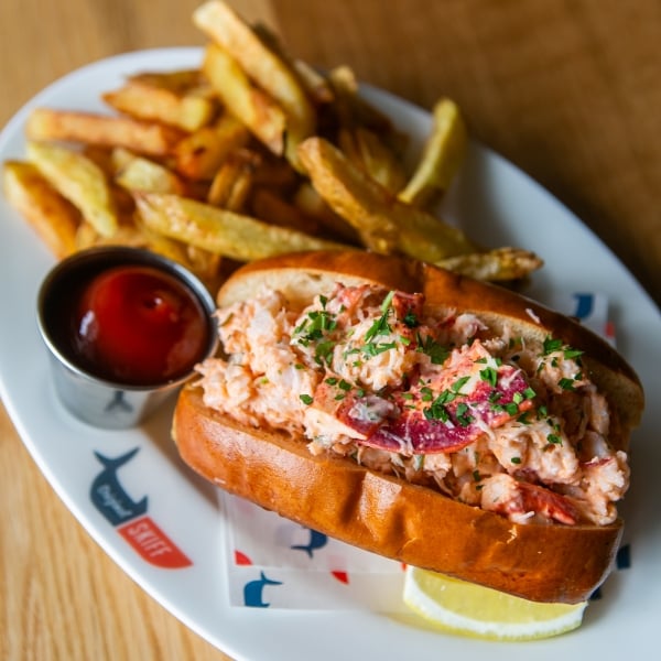 Lobster Roll and Fries Burlington Vermont Original Skiff