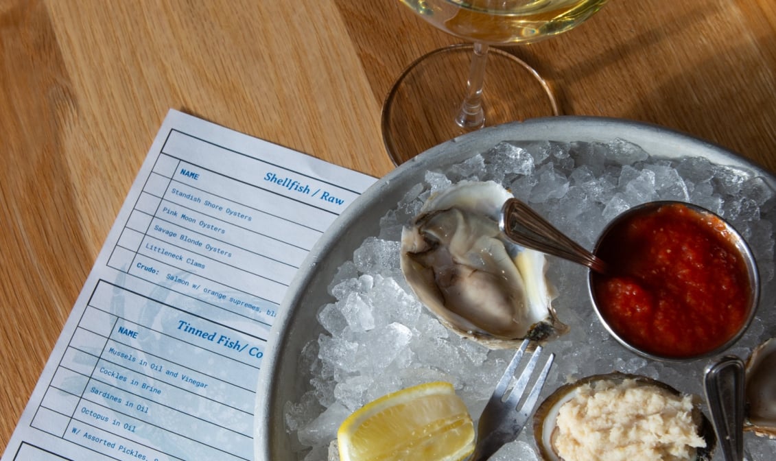 Oysters and Wine at Original Skiff Burlington Vermont